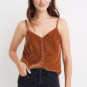 🚨LAST CHANCE🚨 MADEWELL • Velvet Button-Down Cami, 00